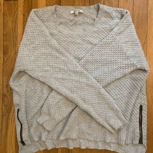 Madewell Landmark Textured Zipper Sweater in Grey